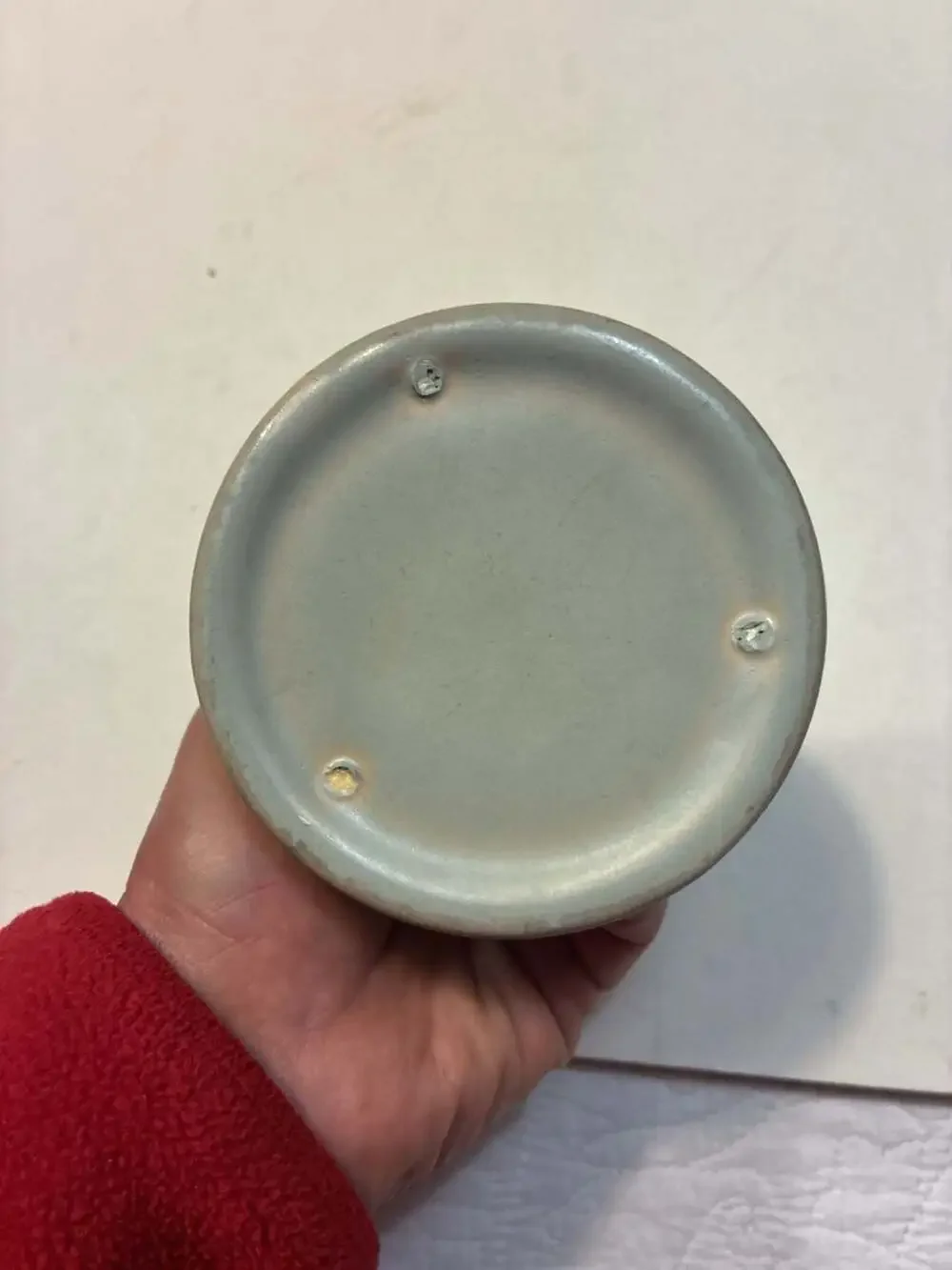 Lot of 2 VTG Roseville Pottery Tuscany Gray Candlestick Holder Shape 1066-3.5